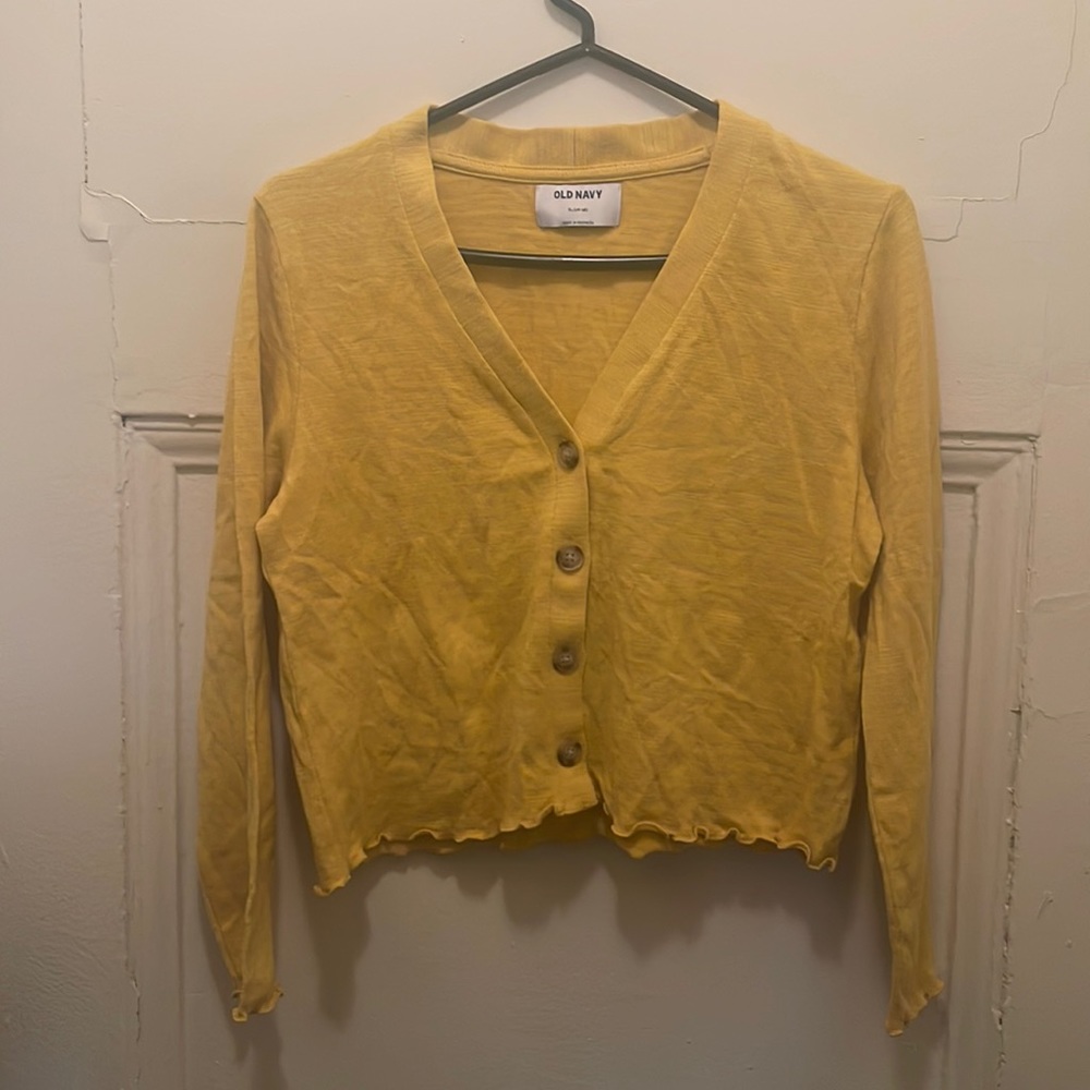 Cropped Plush-Knit Button Front Cardigan